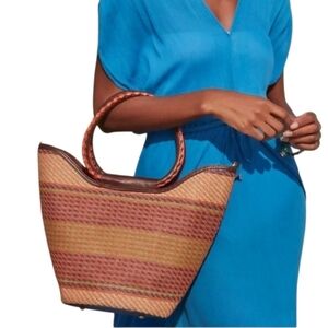 Patricia Nash Gia Woven Leather Crossbody Shoulder Bag Amethyst Multi Color